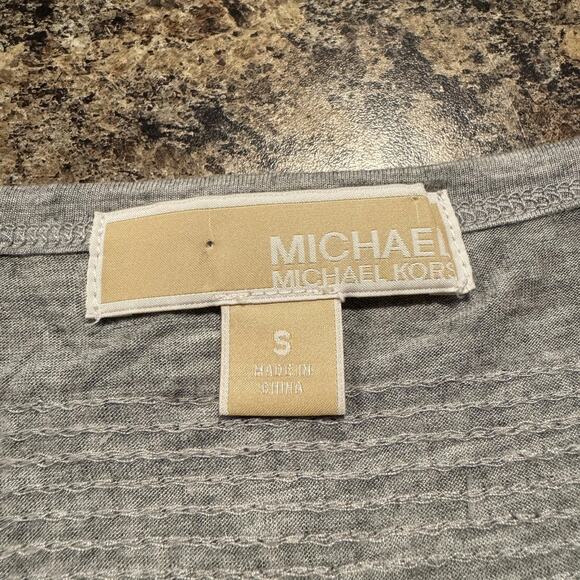 MICHAEL Michael Kors Womens Dress Sequin Stripe Short Sleeve Gray Size Small KQ - Picture 2 of 4